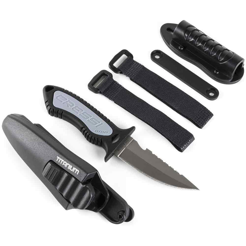 Cressi Grip Pointed Tip Titanium Dive Knife Dive with Precision