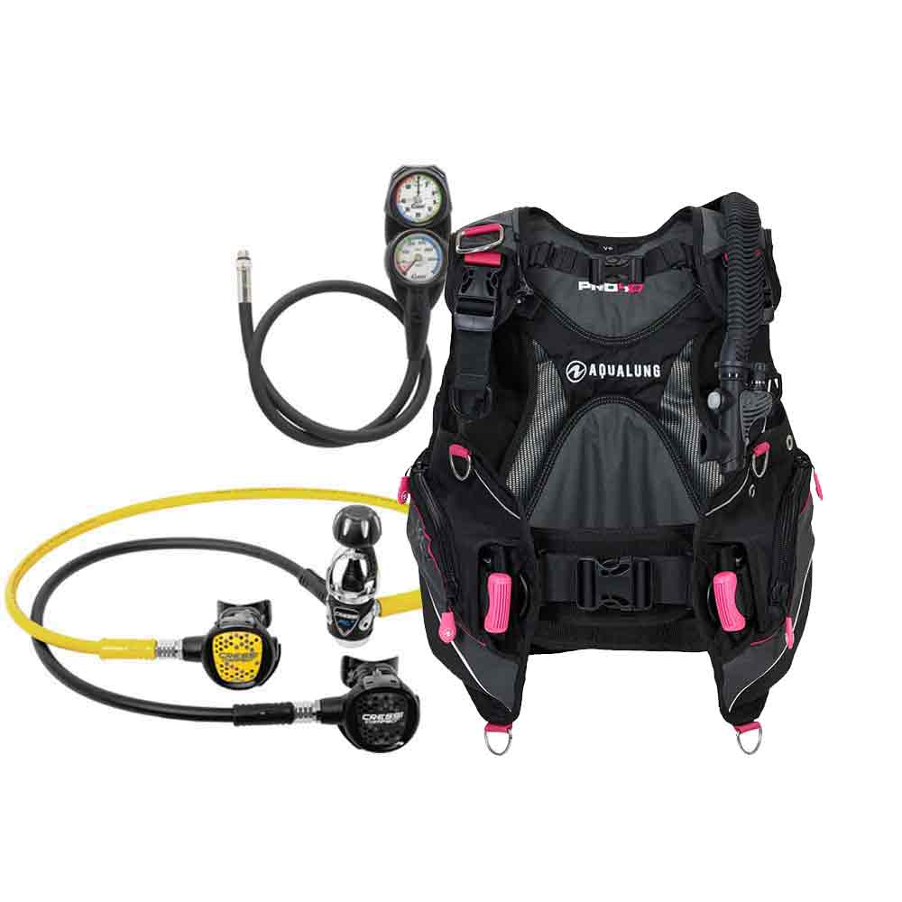 Aqualung Womens Pro HD BCD and Cressi Compact Regulator Scuba Dive Pac