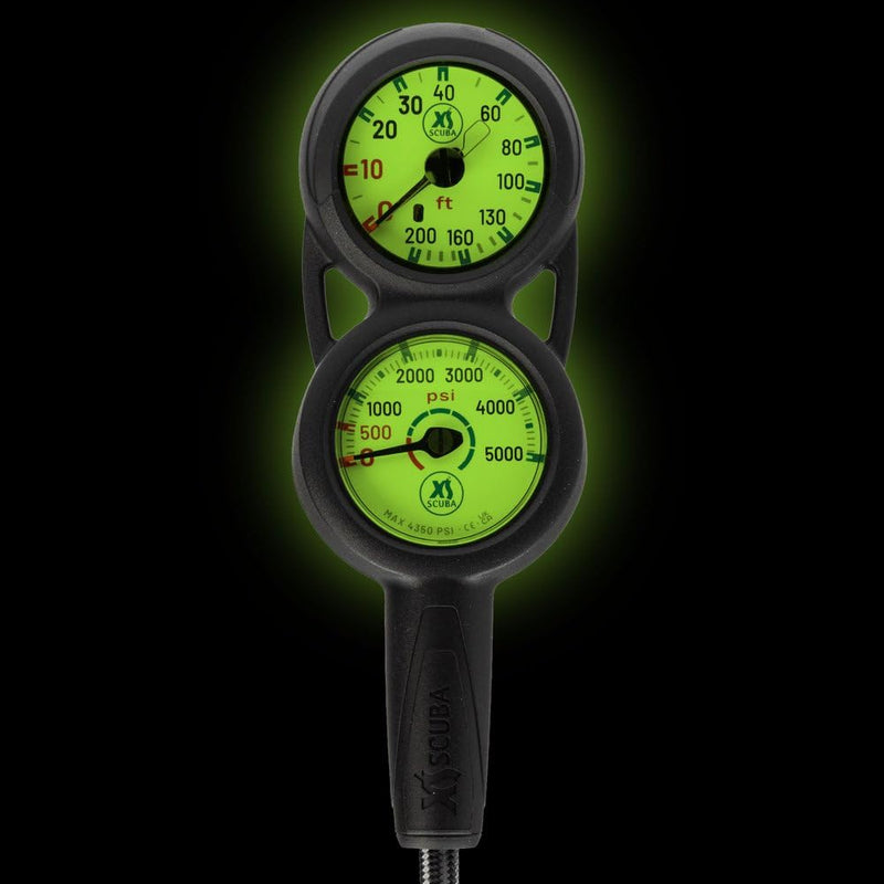 XS Scuba QuickVu Scuba Diving Console with Pressure, Depth, and Compass