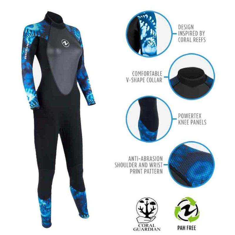 Aqua Lung Hydroflex Women's Wetsuit Blue Camo