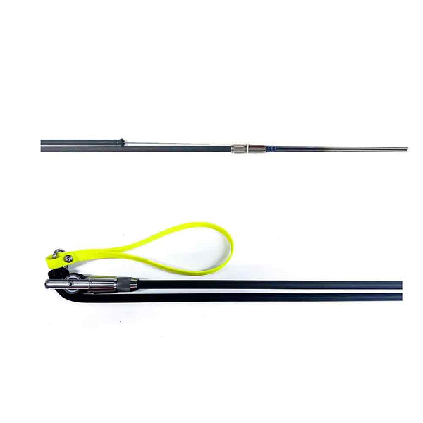 Hawaiian Sling Spear Shaft with Slide Ring and Heavy Duty Flopper/Barb for  use with Reel and Line for Spearfishing Larger and Pelagic Fish