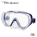 Tusa Freedom Tri-Quest Scuba Diving Mask - Cobalt Blue / Clear Silicone