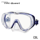 Tusa Freedom Tri-Quest Scuba Diving Mask - Cobalt Blue / Clear Silicone