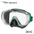 Tusa Freedom Tri-Quest Scuba Diving Mask - Energy Green / Black Silicone