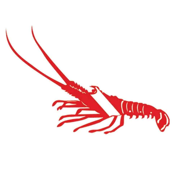Marine Sports 8in Red and White Vinyl Lobster Decal