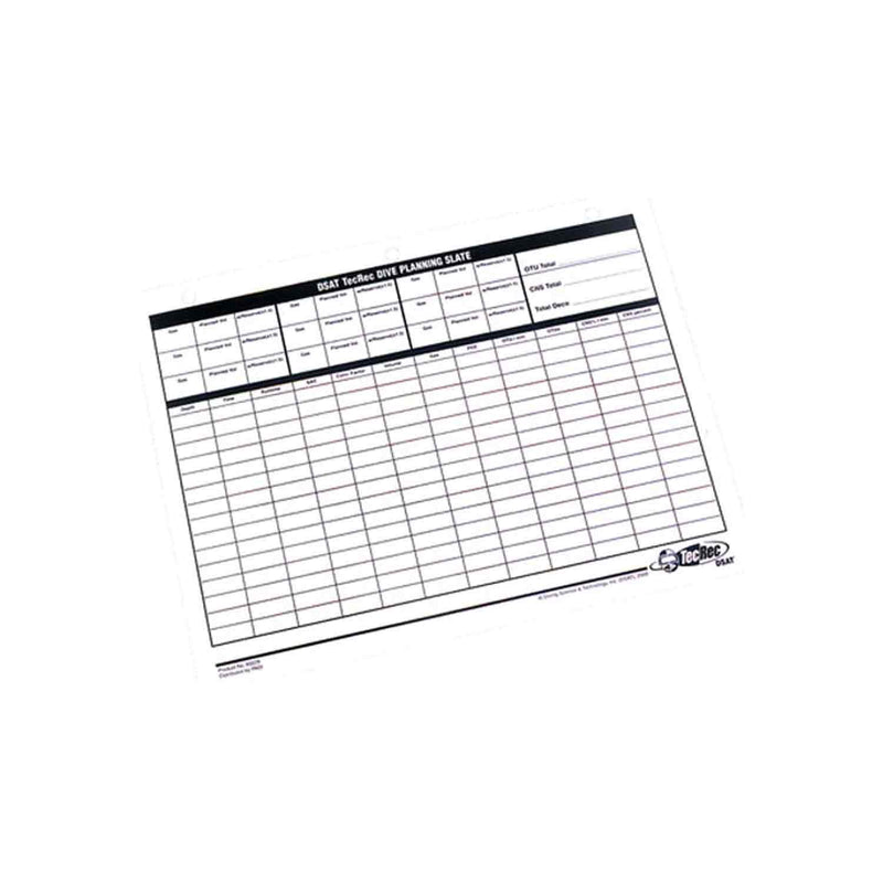 Padi Tecrec Dive Planning Slate