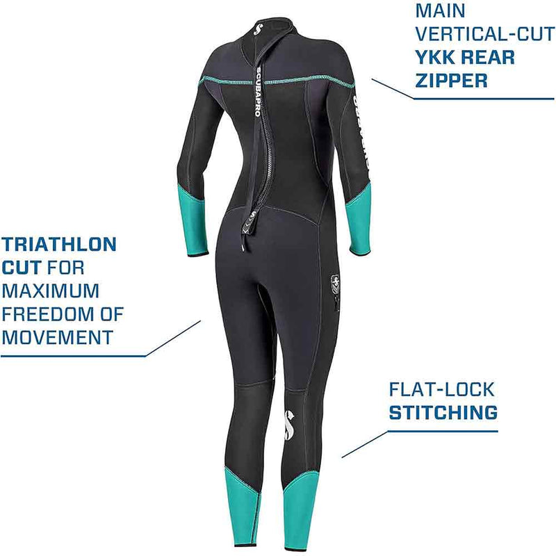 Scubapro Sport Steamer Women's Wetsuit 3mm Black/Caribbean