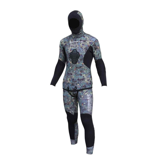 Sopras Sub Apnea Green Camo Mens Spearfishing 2 Piece Wetsuit