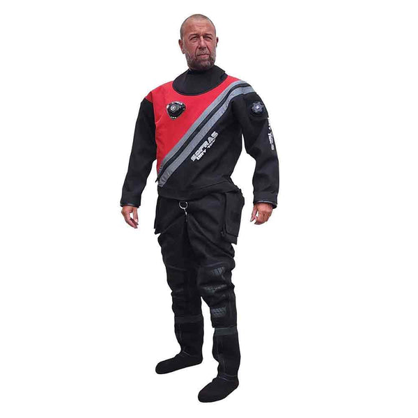 Sopras Sub Red Trilaminate Drysuit W/ Socks (Small, 7)