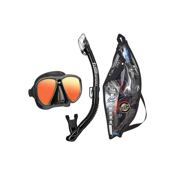 Tusa Powerview Adult Black Series Mask/Snorkel Combo