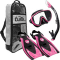 Tusa Serene Black Series Adult Mask Fins Snorkel Travel Set