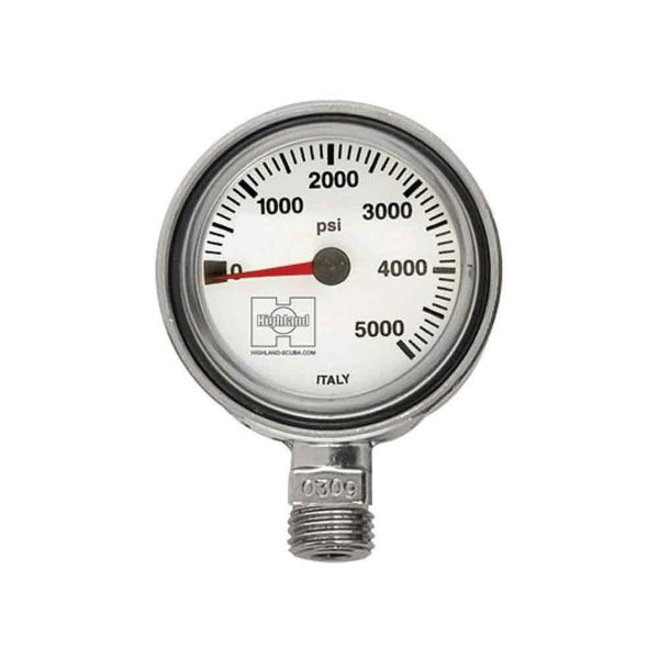 XS Scuba Highland Thin-Line Pressure Gauge PSI with 32in HP Hose