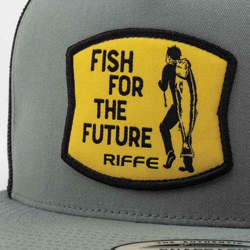Riffe Future Fish Gray Snapback Trucker Mesh Hat