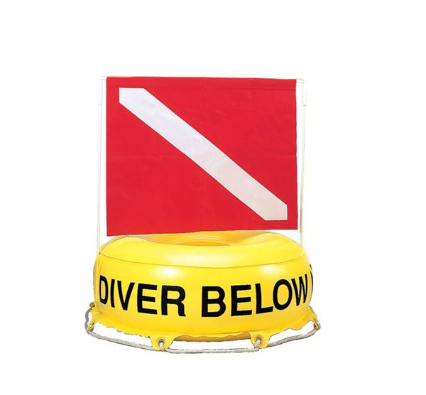 DXDivers Yellow Inflatable Dive Flag Float 14in x 18in