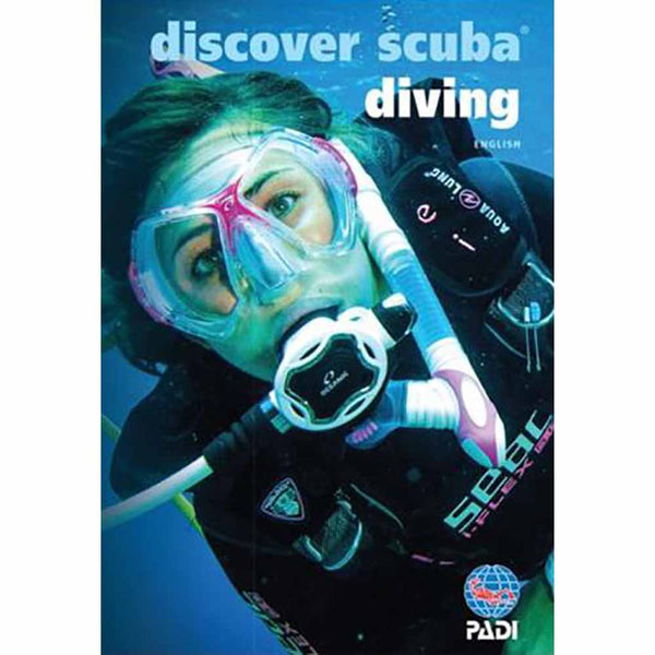 PADI discover scuba diving guide pamphlet SCUBA Diver with mask Snorkel and Regulator