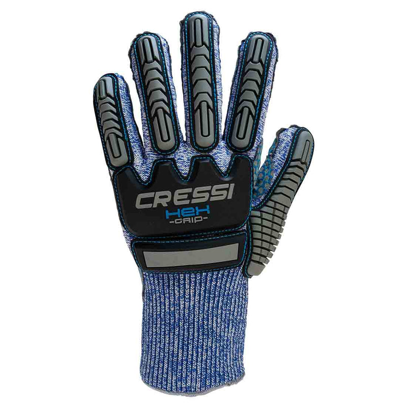 cressi hex grip spearfishing gloves with grip blue knuckle grip for lobstering and spearfishing