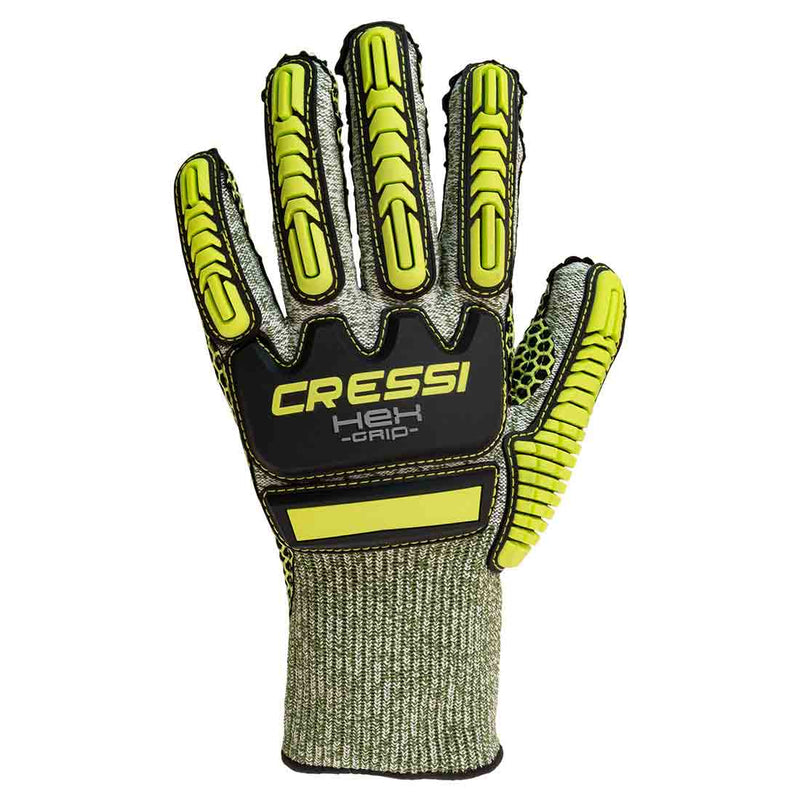 cressi hex grip spearfishing gloves with grip lime green knuckle protective grip for spearfishing and lobstering