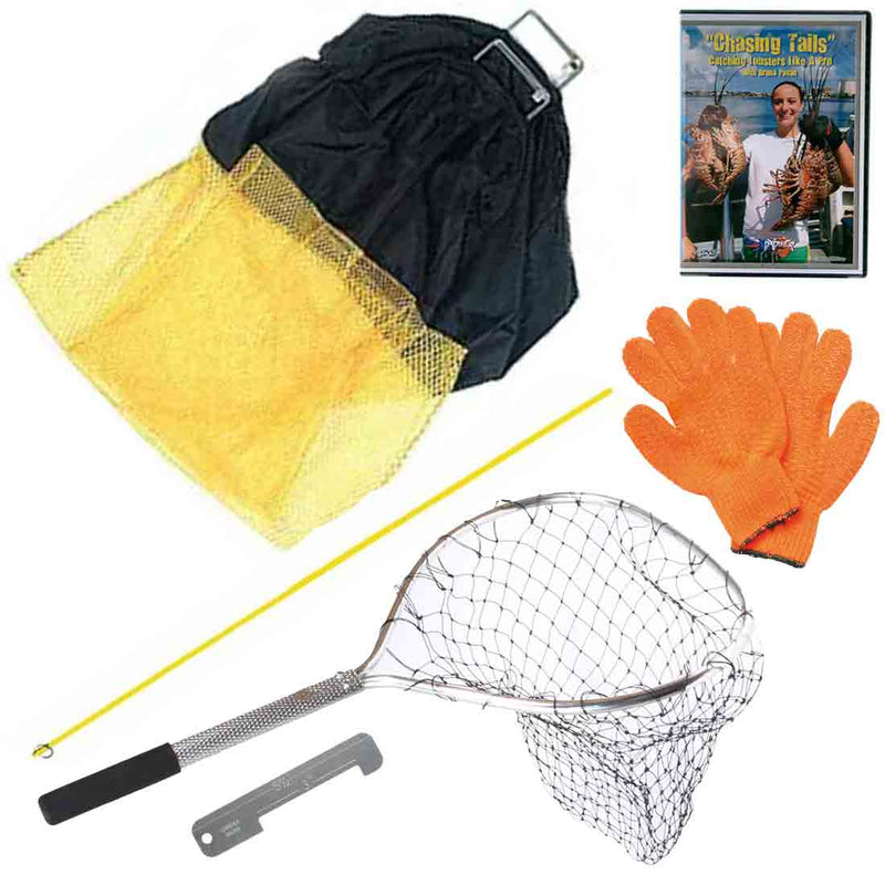 DXDivers Basic Lobster Net + Tickle Stick Package With Gloves