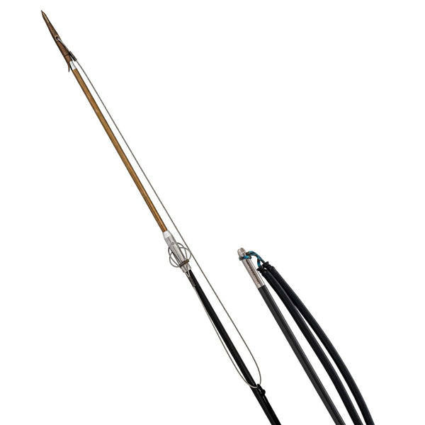Hawaiian Sling Spear Shaft with Slide Ring and Heavy Duty Flopper/Barb for  use with Reel and Line for Spearfishing Larger and Pelagic Fish